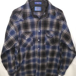 Pendleton Black/Blue/White Plaid Coat